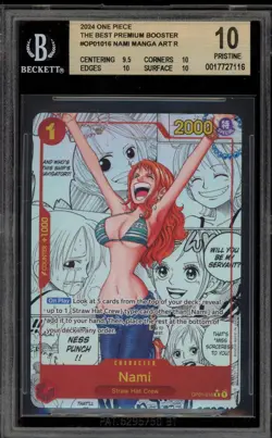 One Piece CCG Nami PRB01 Manga Alternate Art OP01-016 BGS 10 Pristine - Image 1