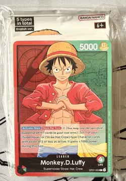New Sealed Pre-Errata One Piece Monkey D. Luffy Demo Deck w Sealed Promo Pack - Image 1