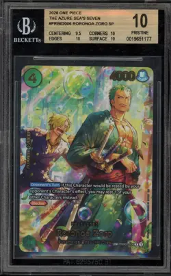 One Piece CCG Roronoa Zoro Special Alternate Art PRB02-006 BGS 10 Pristine - Image 1