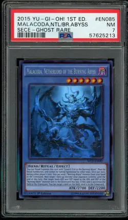 Malacoda Netherlord Burning Abyss NECH-EN085 1st Ed Ghost Rare Yugioh PSA 7 *213 - Image 1