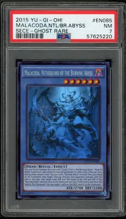 Malacoda Netherlord Of The Burning Abyss NECH-EN085 Ghost Rare Yugioh PSA 7 *220 - Image 1