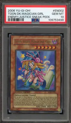 Yu-Gi-Oh! Toon Dark Magician Girl Enemy/Justice Sneak Peek SP2-EN002 PSA 10 - Image 1