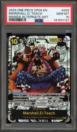One Piece CCG Marshall.D.Teach Manga Alternate Art OP09-093 PSA 10 Gem Mint - Image 1
