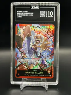 2025 One Piece TCG ST21-001 Monkey D. Luffy Gear 5 Luffy TAG 10/10 💎 Gem Mint💎 - Image 1