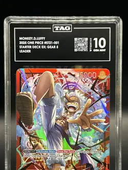 2025 One Piece TCG ST21-001 Monkey D. Luffy Gear 5 Luffy TAG 10/10 💎 Gem Mint💎 - Image 5