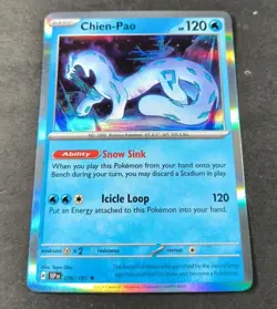 Pokemon Surging Sparks Chien-Pao Holo Rare Card 056/191 NM - Image 1