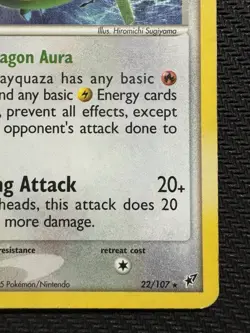 Pokemon TCG Rayquaza EX Deoxys Holo Rare 22/107 Vintage 2005 HP Card - Image 4