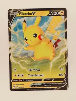 Pikachu V 086/264 Fusion Strike Pokemon Trading Card Near Mint English Holo - Image 1
