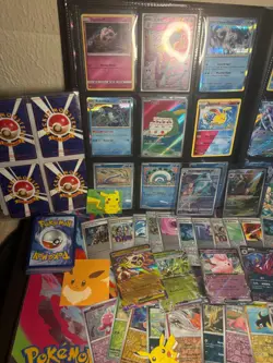 Huge Pokemon Card Lot 150+ Multi-Language + Holos +2 Top Loaders + Stickers NO B - Image 2