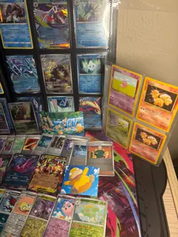 Huge Pokemon Card Lot 150+ Multi-Language + Holos +2 Top Loaders + Stickers NO B - Image 4