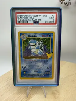 Pokemon TCG Blastoise Holo Card 25th Anniversary Celebration 2/102 PSA 9 - Image 1