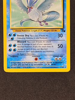 Articuno Non Holo Rare Unlimited 17/62 1999 WOTC Fossil Pokemon Card Arita LP - Image 4