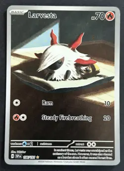 Larvesta 196/191 Surging Sparks Illustration Rare Holo Pokemon TCG Card NM - Image 1