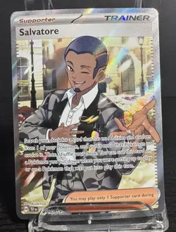 Salvatore 202/162 Temporal Forces Full Art Trainer Ultra Rare Pokemon Card NM - Image 1