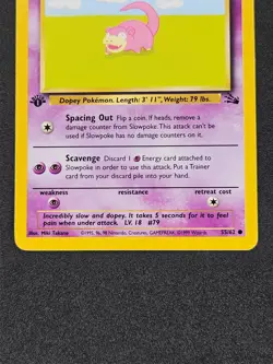 Slowpoke 1st Edition Fossil 55/62 1999 WOTC Pokemon Card LP - Image 4