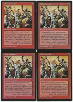 MTG Mob Mentality x4 Visions Uncommon LP/MP Playset - Image 1
