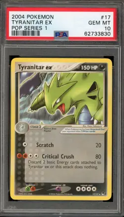 Pokemon Tyranitar POP Series 1 Rare #17 PSA 10 Gem Mint - Image 1