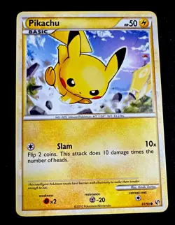 Pikachu 61/90 LP Pokemon Card Normal Common Undaunted Light Play - Image 1