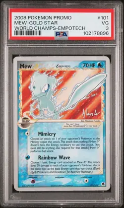 Pokemon Mew Star Gold Star Promo World Championship 2008 #101 PSA 3 Holo - Image 1