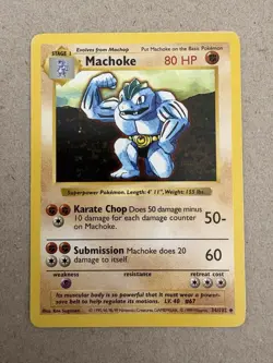 Pokemon - Base Set (Shadowless) Machoke 034/102 - Uncommon LP - Image 1
