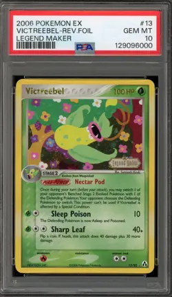 Pokemon Victreebel EX Legend Maker Reverse Holo Rare #13 PSA 10 Gem Mint - Image 1