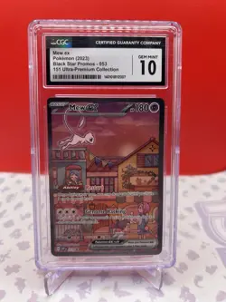 CGC Gem Mint 10 Mew ex 053 Black Star Promo Pokemon Scarlet & Violet 151 UPC - Image 1