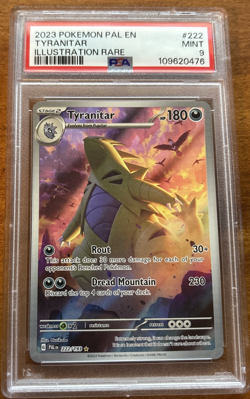 2023 Pokemon Paldea Evolved Tyranitar Illustration Rare PSA 9 #222/193 - Image 2