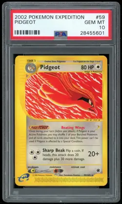 Pokemon TCG Pidgeot 59/165 Non Holo Rare Expedition PSA 10 E-Reader - Image 1