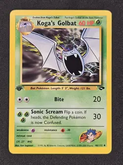 Koga's Golbat 1st Edition 46/132 Gym Challenge Pokemon Card NM - Image 1