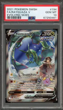 Pokemon Rayquaza V Evolving Skies Full Alt Art #194 PSA 10 Gem Mint - Image 1