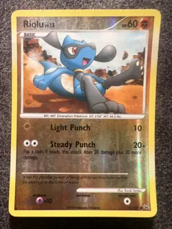 Riolu LV.15 91/127 Common Reverse Holo Pokemon Card NM/LP - Image 1