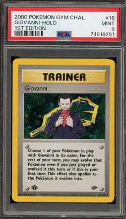 Pokemon Giovanni Gym Challenge 1st Edition Holo Rare #18 PSA 9 Mint - Image 1