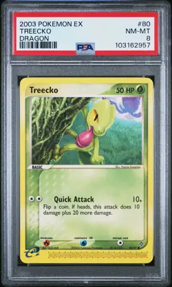 2003 POKEMON EX DRAGON #80 TREECKO PSA 8 - Image 1