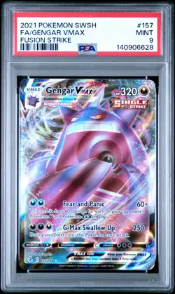2021 POKEMON SWORD & SHIELD FUSION STRIKE #157 FULL ART/GENGAR VMAX PSA 9 - Image 3