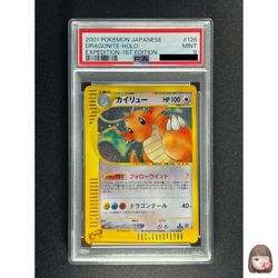 [PSA 9] Dragonite Pokemon Card Japanese 126/128 1st Edition Expedition Base 2001 - Image 1