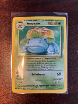 Pokemon TCG Base Set - Venusaur (15/102) Holo Rare LP - Image 1