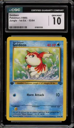 Pokemon Goldeen Jungle 1st Edition #53 CGC 10 Gem Mint - Image 1