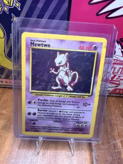 Mewtwo 10/102 Pokemon TCG 1999 Base Set Holo Unlimited MP - Image 1