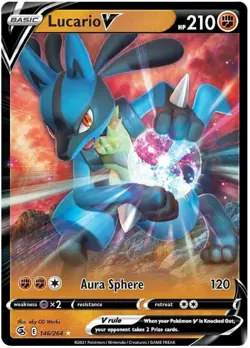 Pokemon Lucario V - 146/264 - Ultra Rare NM-Mint Fusion Strike - Image 1