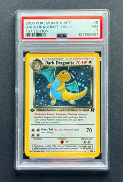 Pokemon Dark Dragonite Holo #5/82 Team Rocket First Edition 2000 PSA 7 - Image 3