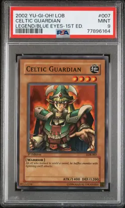 Celtic Guardian LOB-007 Super Rare 1st Edition GLOSSY Yugioh PSA 9 *164 - Image 1