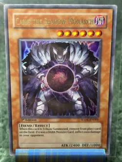 Yugioh Caius The Shadow Monarch SDDE-EN001 1st Edition Ultra Rare LP - Image 1
