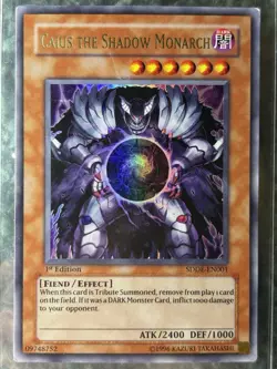 Yugioh Caius The Shadow Monarch SDDE-EN001 1st Edition Ultra Rare LP - Image 3