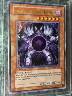 Yugioh Caius The Shadow Monarch SDDE-EN001 1st Edition Ultra Rare LP - Image 4