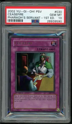Ceasefire PSV-030 1st Edition Ultra Rare Yugioh PSA 10 *590 - Image 1
