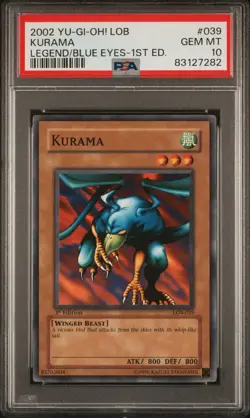 Kurama LOB-039 Common 1st Edition Yugioh PSA 10 *282 - Image 1