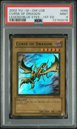 Curse Of Dragon LOB-066 Super Rare 1st Edition WAVY FADED Yugioh PSA 9 *078 - Image 1