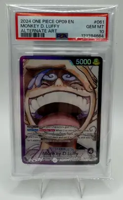 2024 ONE PIECE OP09-EMPERORS IN THE NEW WORLD ALT ART MONKEY D. LUFFY PSA 10 - Image 1