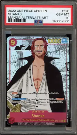 One Piece CCG shanks Manga Alternate Art OP01-120 PSA 10 Gem Mint - Image 1