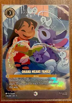 Disney Lorcana Foil Ohana Means Family Action - Enchanted. 2026 Winterspell - Image 1